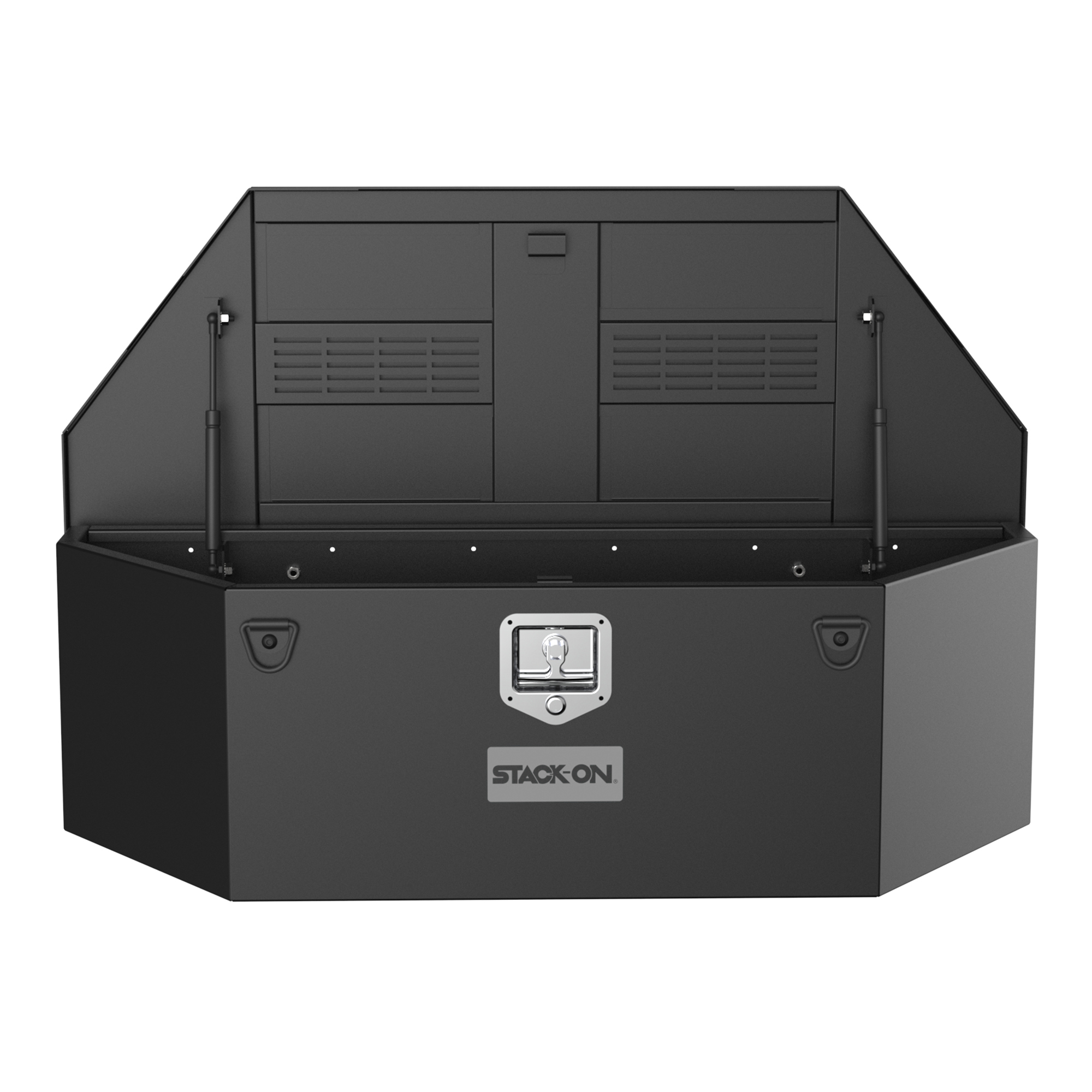 Stack-On Heavy-Duty Trailer Box - 45in., Metal, Black, Weather-Resistant, Lockable, Model# TTK-4518-SB-DS